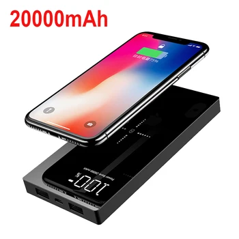 Pentru Xiaomi Power Bank 20000mAh Portabil Încărcător Dual USB Mi Baterie Externă Banca Încărcător Wireless banca de Putere pentru Telefoane Mobile