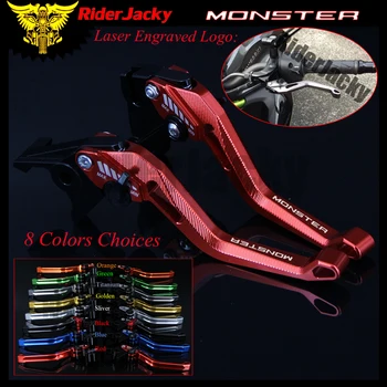 RiderJacky 3D Romb Gol Reglabil Motocicleta de Frână de Ambreiaj Pârghii Pentru Ducati Monster 821/Întuneric/Stripe 2018 18