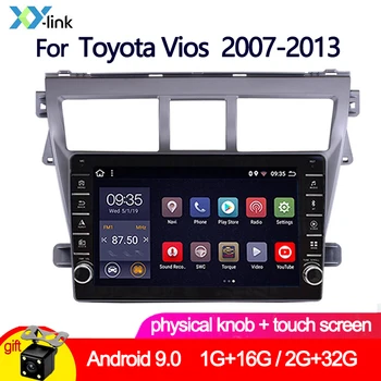9 inch Android cu ecran 9.0 dvd auto Multimedia gps buton buton pentru Toyota Vios Yaris Belta 2007-2013 Radio auto cu camera
