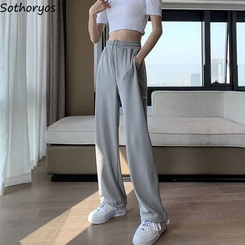Somn Funduri Femei Cordon Harajuku Toate-meci Sleepwear Pachet Picioarele Pantaloni de Pijama Largi Casual Moda coreeană Mujer Joggeri