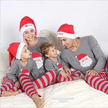 2021 Familie De Iarnă Potrivite De Craciun Set De Pijama Bumbac Echipa Santa Imprimare Îmbrăcăminte Mama Tata Copil Fată Băiat Uite De Familie