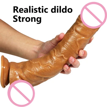 32*6cm Super Mare Dildo Gros Giant Dildo Realist Anal Fundul cu ventuza Pula Mare Dong Penis Moale Jucărie Sexuală Pentru Femei
