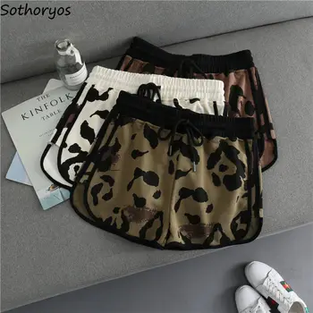Leopard De Somn Funduri Femei Sexy Talie Mare Cu Lambriuri Harajuku Simplu Antrenament Uri De Moda Pijamale Moi Casual De Vara Homewear