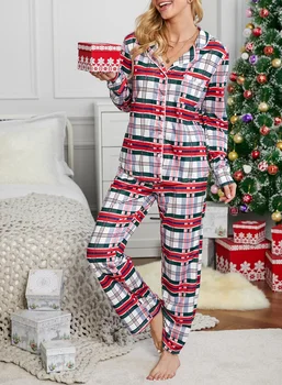 New Sosire 2021 Designeri Pijamale Pijama Carouri Crăciun Pijamale Pentru Femei