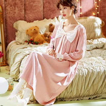 Nouă Femei camasa de noapte de Bumbac Tricotate Cămașă de noapte Cămăși de noapte pentru Dormit Princess Mult Sleepdress Plus Dimensiune Homewear Lounge Fete