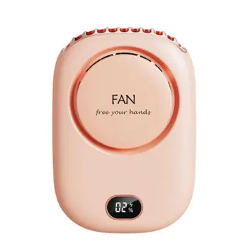 Leneș Gât Ventilator USB de Încărcare Mini-Display Digital Gât Atârnând Fan Desfrunziți Fan Desktop Mic Ventilator de Vânt Mare Fan 3 punct