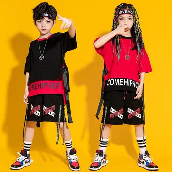 Copii Cool Hip Hop Îmbrăcăminte Graphic Tee Supradimensionat Tricou Topuri Streetwear Pantaloni Scurți De Vară Pentru Fete Baieti Dans Costum De Haine