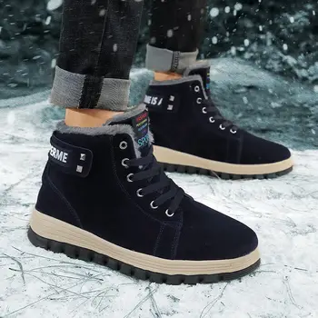 Brand Cizme de Iarna pentru Bărbați în aer liber Pluș Cald Cizme de Zapada, Plus Dimensiunea Moda de sex Masculin Bocanci Non-alunecare Pantofi de Bumbac Frumos Noul Design
