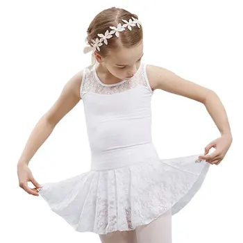 Rochie de balet Gimnastica Tricouri pentru Fete Copile din Dantela de Bumbac Sleevesless Dans Balet Tutu Rochie de Dans pentru Copii Haine de Formare