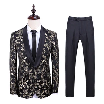 +Pantaloni) 2023 (Jacheta toamna anului nou stil Bărbați de Înaltă calitate de moda casual, costume de afaceri Bărbați Broderie costume de nunta, costum rochie