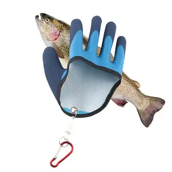 Pescar Mănuși Non-alunecare de Pește Mănuși de Curățare Impermeabil Magnetic Carlige PE Fir Prinde Pește cu un Deget Proteja Mâinile De Puncție