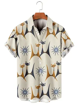 Moda pentru bărbați y2k camisa masculina Tricouri Tricou Hawaii Elemente de Arta de Imprimare 3D Confortabil Casual Maneca Scurta Beach Supradimensionate, Haine