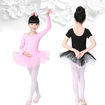 Fete Balet Tutu Dress Copii Gimnastica Tul Inconjurat Tricouri Culoare Roz Negru Lacul Lebedelor Balet Costume Cu Dot Balet