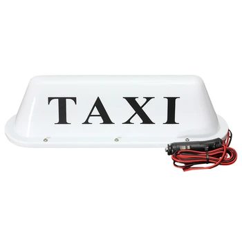 Alb rezistent la apa Taxi Bază Magnetică Acoperiș Masina de Taxi de CONDUS Semn de Lumină Lampă de 12V PVC