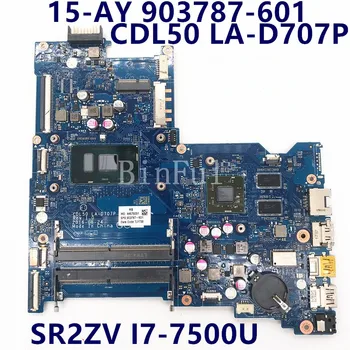 903787-601 903787-501 903787-001 Pentru 15-AY124TX 15-AY Laptop Placa de baza CDL50 LA-D707P Cu SR2ZV I7-7500U CPU 100% Testate Complet