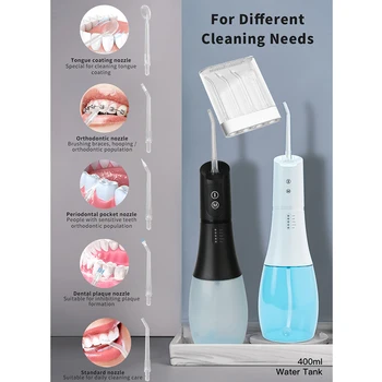 Dintii Spălător Electric Dentare Apă ața dentară 5 Modul de Dinte Curat cu Jet de 400ml Mare Rezervor de Apă 5 Duză de Igienă Orală Curățare Mașină