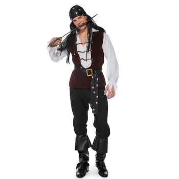 Halloween Barbati Cosplay Pirat Costume De Carnaval Pirat Etapă De Performanță Costum