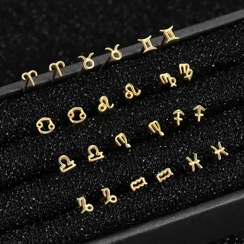 S925 argint 12 constelație nas mic unghii Europene și Americane de moda K placat cu aur de bijuterii pentru bărbați și femei, cadou