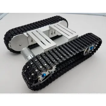 Thanksbuyer Platformă de Aluminiu de Amortizare Rezervor de Metal Robot Șasiu Creative DIY Șenile pentru Arduino