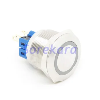 25mm Inel de LED-uri Culoare ROȘU de Blocare 2NO 2NC din Oțel Inoxidabil Comutator Buton Pentru Auto IP65 UL 6V/12V/24V/110V/220V