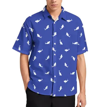 Balena Rechin Tricou Casual Viața Marină De Imprimare Vacanta Vrac Camasa Hawaiian Estetice Bluze Cu Maneci Supradimensionate, Haine
