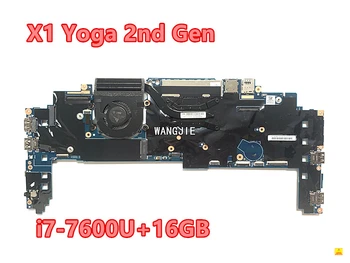 100% de Lucru cu Laptop Lenovo ThinkPad X1 Yoga I7 2nd Gen-7600U 16GB Folosit Placa de baza FRU 01AX856 01LV173 5B20V13746 16822-1