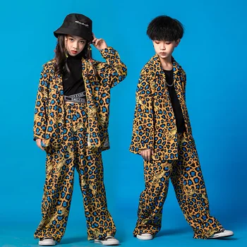 Noi, Copiii Hip-hop Costume de Flori de Leopard Costum Dansatoare Tinuta de Dans Hip-Hop Poarte Haine de Designer, Cantareata Costum DJ DS Haine