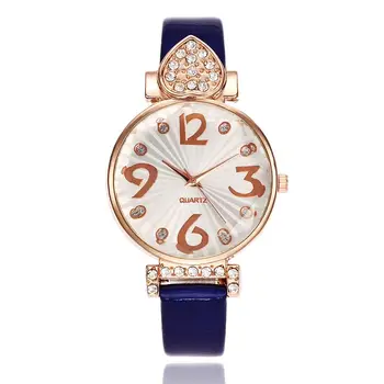 Diamant incrustate Doamnelor Ceas Inima Ceas Personalizat Belt Ladies Watch Crescut de Caz din Aur de Cristal din Piele Cuarț Ceas