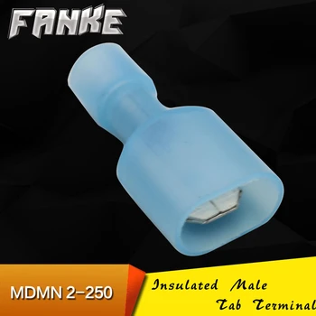 500pcs/lot MDFN2-250 Nylon Complet Izolate de sex Masculin Tab terminal /16-14AWG 1.5-2.5mm2 6.3 plug primăvară / rece capetele de cupru nas