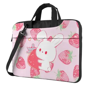 Căpșuni Proaspete Geanta De Laptop Drăguț Bunny Pentru Macbook Air Pro Xiaomi, Lenovo, Asus Moda Impermeabil Caz 13 14 15 15.6 Husă