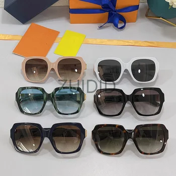 Mare de moda ochelari de Soare Cadru Z1530E Femei Bărbați Metal Decor Neutru Brand Design Clasic, Cadru Pătrat Gradient Nuante UV400