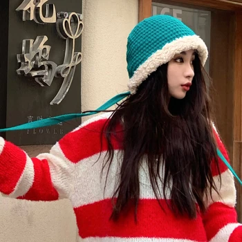 2023 coreeană Fată Drăguță Capac Tricot Cald Miel de Păr În Toamna și Iarna Căciulă rusească Japonez de Protecție pentru Urechi Bombardier Pălării pentru Femei