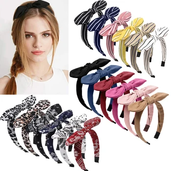 2023 Noi Plaid Print Bow Headband Femei Înnodate Hairband Elasticul Fetele Copiilor De Păr Cap De Hoop Bandă Accesorii De Par Frizură