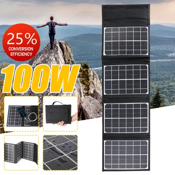 100W Pliabil Portabil Panou Solar Sac Dual USB Încărcător Rapid Celulele Solare Power plate Banca Energiei Solare 12V Paneles Solares