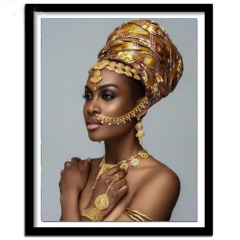 5D Full Pătrat rotund Diy Diamant Pictura Femeile Africane imagine de Stras Broderie Diamant Mozaic cruciulițe Kituri