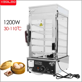 XEOLEO Electrice de gătit cu Aburi Comercial Bun Masina de Abur din Oțel Inoxidabil Alimente Calde Cabinet 1200W Alimentare Masina de Abur 110 Degre