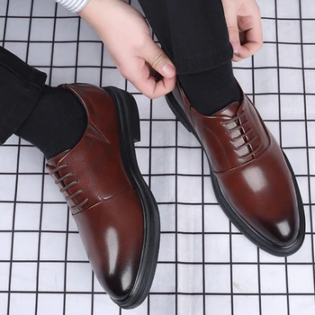Pantofi din piele pentru Bărbați Respirabil Negru Moale Jos Om de Afaceri Uzura Formale Casual Nunta Zapatos Hombre