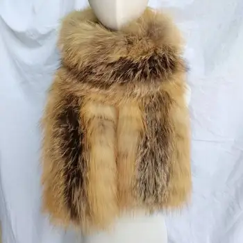 Noi Vulpe Reală Eșarfă De Blană De Lux Cald Tricotate Femei De Iarna Toba Pufos Lung Furat