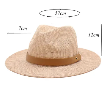 Femeile Panama Pălărie de Vară de Jazz Pălării de Soare Barbati Fedora Capac Plajă Pălărie de Paie de Moda de Soare UV Protectie Călătorie Pac Chapeu Feminino LM64