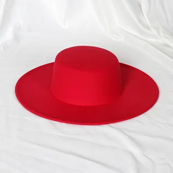 2022 noi supradimensionate margine plat pălărie de top retro franceză pălărie de fetru în aer liber palarie de soare pentru femei big-brimmed pălărie fedora