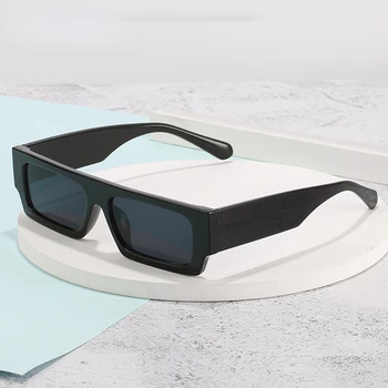 Kleine Rechthoek Vrouwen Zonnebril Merk Mannen Uv Nuante Retro Vierkante Zwarte Zonnebril 2021 Luxe Glazen Witte Decoratie