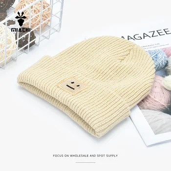 Toamna și Iarna Stil coreean Expresie Broderie Pălărie Tricotate Toamna și Iarna în aer liber la Modă cald Cald Lână Pălărie