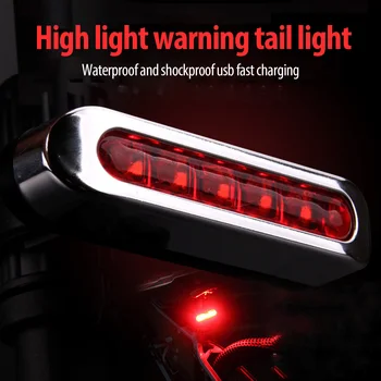 Biciclete Lumina Impermeabil Spate Coada de Lumină LED-uri USB Reîncărcabilă Ciclism Lumini Portabile Accesorii de Echitatie Stopul de Avertizare