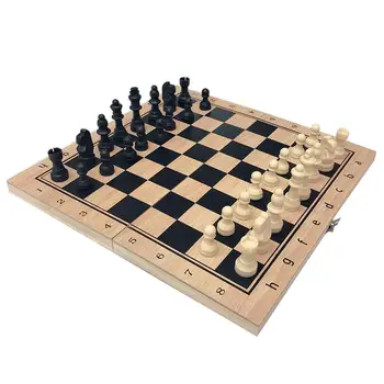 Lucrate manual din Lemn de Pliere Internațional de Șah în aer liber, de Călătorie Set de Șah Tabla de Joc Jucărie 24x24cm~39x39cm