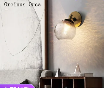 Postmodern personalitate creatoare de aur lampă de perete camera de zi coridor lampă de noptieră Nordic LED rotund de sticlă de lampă de perete