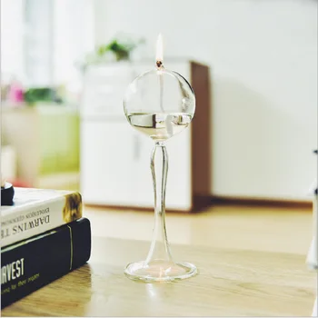 Real Flacără De Sticlă Bio Semineu Romantic Ulei Lampa De Masa Decorativa Sobe Fum Fara Foc