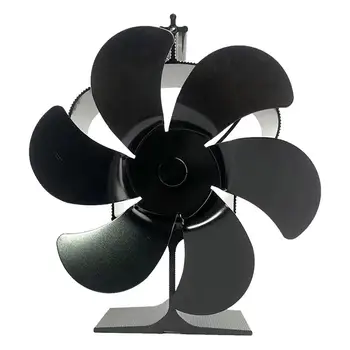 6 Lame Șemineu Ventilator De Căldură Alimentat Aragaz Fan Negru Arzător De Lemn Eco-Friendly Liniștită De Încălzire Și Ventilare Eficiente De Distribuție A Căldurii