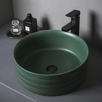 Minimalist vânt industrial de masă bazin ceramic chiuvetă baie de culoare de artă bazinul baie chiuvetă acasă aprofundarea