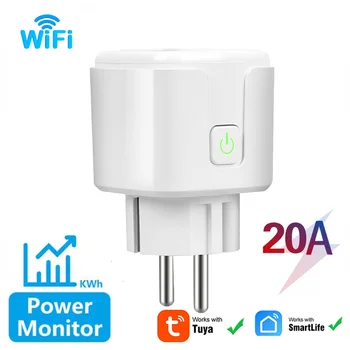 Wifi inteligent Plug UE s-a Întâlnit Monitor de Putere Tuya Mini Priza 16A/20A Cu Putere de Contorizare Pentru Electrocasnice Compatibile Alexa Alice 2023