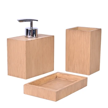 Produse de baie seturi de bambus dozator sapun lichid cutie Vânzare la Cald 3Pcs Stil Simplu Săpun Vas Mobilier de Baie Accesorii